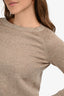 Weekend Max Mara Beige/Gold Tone Glitter Sweater Estimate Size XS