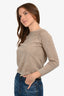 Weekend Max Mara Beige/Gold Tone Glitter Sweater Estimate Size XS