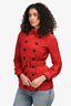 Burberry Brit Red Nylon Double Breasted Short Trench Coat Size 2 US