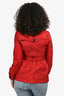 Burberry Brit Red Nylon Double Breasted Short Trench Coat Size 2 US