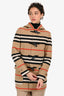 Burberry Brown Wool Tartan Pattern Duffle Coat Est. Size XS