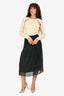 Maje Black/White Midi Pattern Skirt Est. Size S