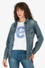 Saint Laurent Blue Distressed Denim Jacket Size XS