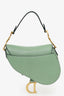 Christian Dior 2020 Green Leather Mini Saddle Bag