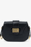 Christian Dior 2017 Black Leather D-Fence Small Saddle Crossbody Bag