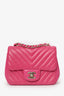 Pre-Loved Chanel™ 2017/18 Pink Leather Chevron Mini Square Flap Bag