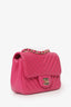 Pre-Loved Chanel™ 2017/18 Pink Leather Chevron Mini Square Flap Bag