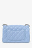 Pre-Loved Chanel™ 2020 Sky Blue Leather Quilted Mini Rectangle Flap Bag