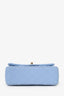 Pre-Loved Chanel™ 2020 Sky Blue Leather Quilted Mini Rectangle Flap Bag