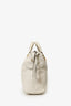 Gucci White Leather Twill Top Handle Bag With Strap