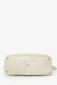 Gucci White Leather Twill Top Handle Bag With Strap