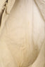 Gucci White Leather Twill Top Handle Bag With Strap
