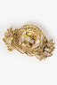 Sonia Rykiel Gold Tone Leaf Paris Crystal Embellished Brooch