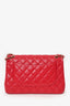Pre-Loved Chanel™ 2015-16 Red Lambskin Quilted Classic Jumbo Flap Bag