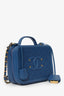 Pre-Loved Chanel™ 2019 Blue Caviar Quilted Small CC Filigree Vanity Case