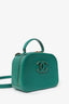 Pre-Loved Chanel™ 2016-17 Green Leather Small Coco Curve Vanity Case