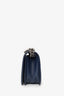 Pre-Loved Chanel™ 2017-18 Navy Caviar Chevron Medium Boy Bag