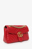 Gucci Red Chevron Leather Medium Marmont Shoulder Bag