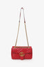 Gucci Red Chevron Leather Medium Marmont Shoulder Bag