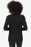 Pre-Loved Chanel™ 2017 Black Metallic Paris-Cosmopolite Cardigan Size 40