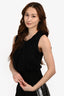Nina Ricci Black Silk Blend Knit Tulle Top Size S