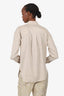 Brunello Cucinelli Beige Cotton Beaded Detail Shirt Size XS