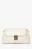 Chloe Cream Cracked Patent Leather Shoulder Bag
