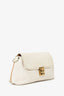 Chloe Cream Cracked Patent Leather Shoulder Bag