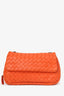 Bottega Veneta Orange Intrecciato Leather Shoulder Bag