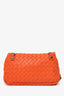 Bottega Veneta Orange Intrecciato Leather Shoulder Bag