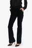Munthe Black Velvet Flared Leg Pants Size 40