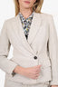 Brunello Cucinelli Beige Linen Sparkly Jacket + Trousers Size 38