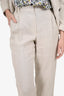 Brunello Cucinelli Beige Linen Sparkly Jacket + Trousers Size 38