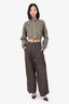 Brunello Cicinelli Brown Denim High Waisted Wide Leg Trousers Size 38