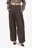 Brunello Cicinelli Brown Denim High Waisted Wide Leg Trousers Size 38