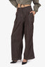 Brunello Cicinelli Brown Denim High Waisted Wide Leg Trousers Size 38