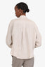 Brunello Cicinelli Beige Linen Beaded Detail Blouse Size XS
