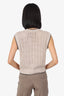 Brunello Cicinelli Beige/Black Trim Knit Cropped Vest Size S