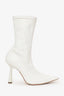 Vero Cuoio White Leather Pointed Sock Boots Size 36