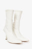 Vero Cuoio White Leather Pointed Sock Boots Size 36
