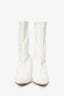 Vero Cuoio White Leather Pointed Sock Boots Size 36