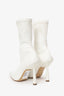 Vero Cuoio White Leather Pointed Sock Boots Size 36
