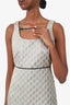 Gucci Silver Metallic Heritage GG Sleeveless Dress Size 38