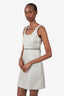 Gucci Silver Metallic Heritage GG Sleeveless Dress Size 38