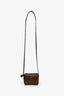 Prada Vintage Brown Leather/Green Nylon Mini Chain Crossbody