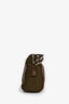 Prada Vintage Brown Leather/Green Nylon Mini Chain Crossbody