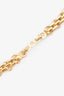 Christian Dior Gold Toned Interlocked Link Bar Necklace