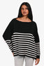 Valentino Black/White Cotton Striped Sweater Size XS