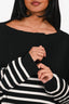 Valentino Black/White Cotton Striped Sweater Size XS