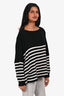 Valentino Black/White Cotton Striped Sweater Size XS